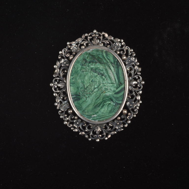 F. Pini Sterling Cameo Brooch.