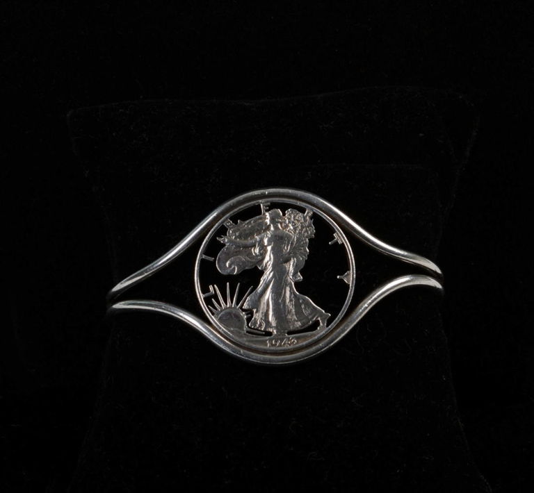 Sterling Silver Liberty Cutout Coin Cuff.