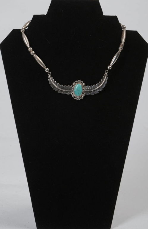 Kelvis Josh Sterling Silver and Turquoise Necklace.
