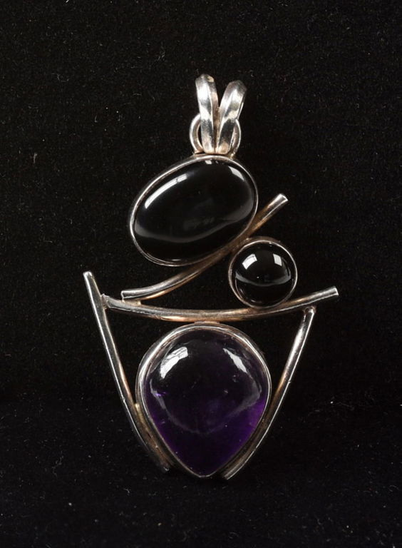Amethyst and Sterling Pendant.