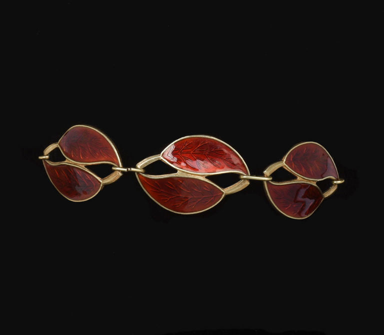 Meka Sterling and Enamel Double Leaf Bracelet.