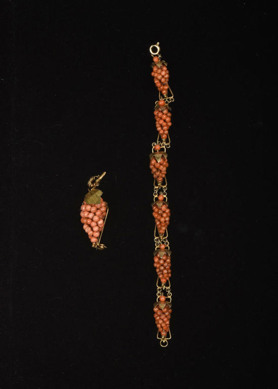 Two Piece Set Orange Coral Jewelry.
