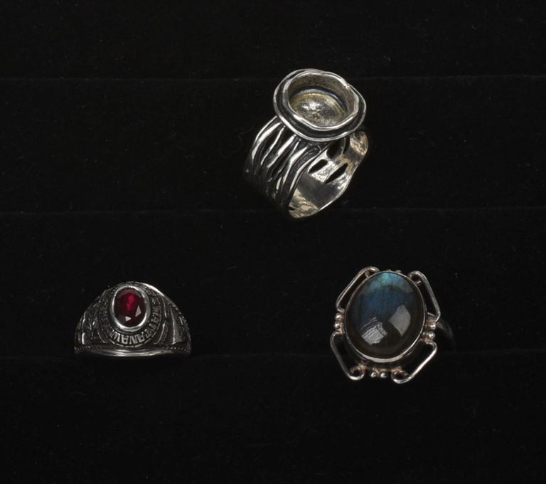 Three Sterling Rings.