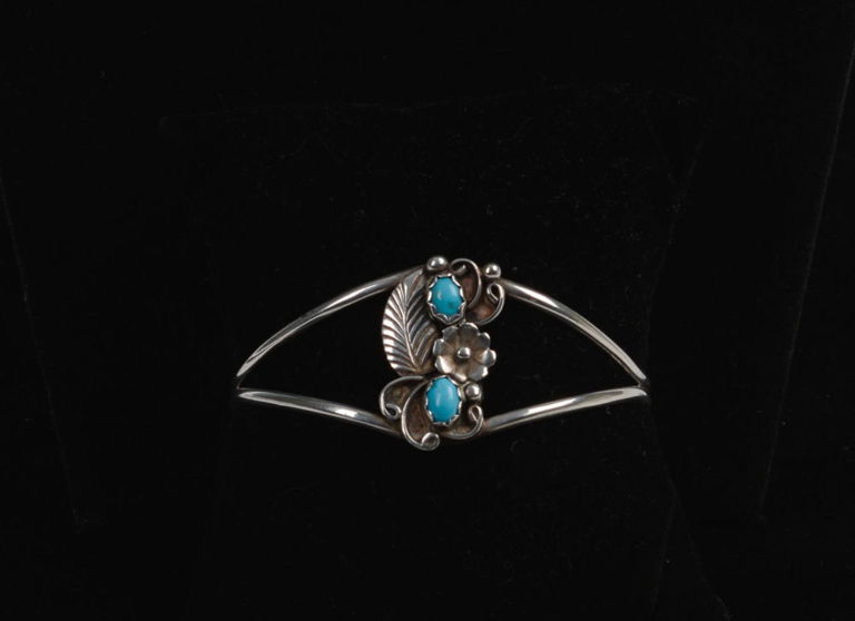 H. Spencer Navajo Silver and Turquoise Bracelet.