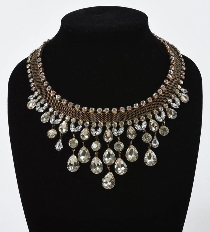 Large Rhinestone Collar with Drops.