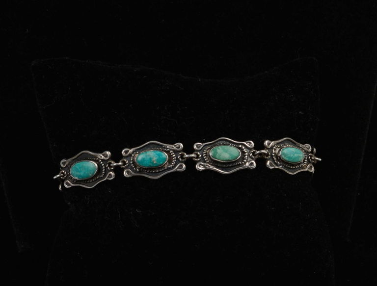 Mexican Sterling and Turquoise Bracelet.
