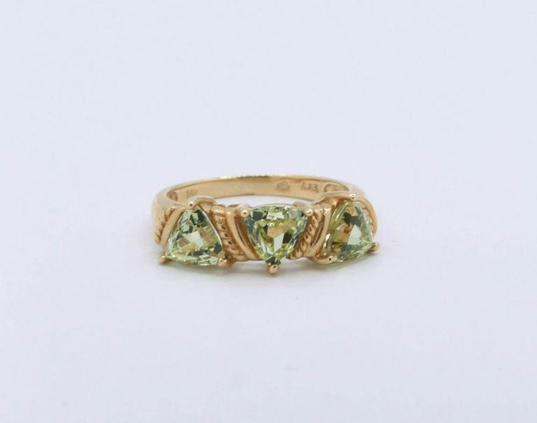 14K Yellow Gold Grossular Garnet Ring