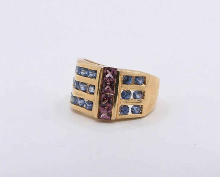 14K Yellow GoldViolet & Ceylon Sapphire Ring