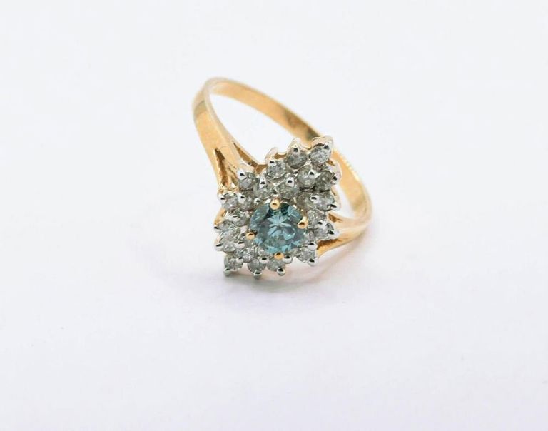 14K Russian Blue Diamond Ring