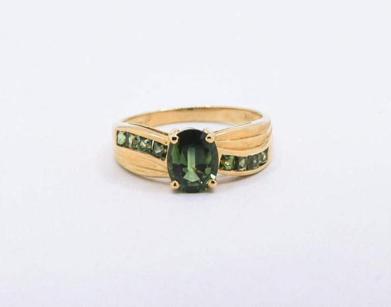 14K Green Sapphire Ring
