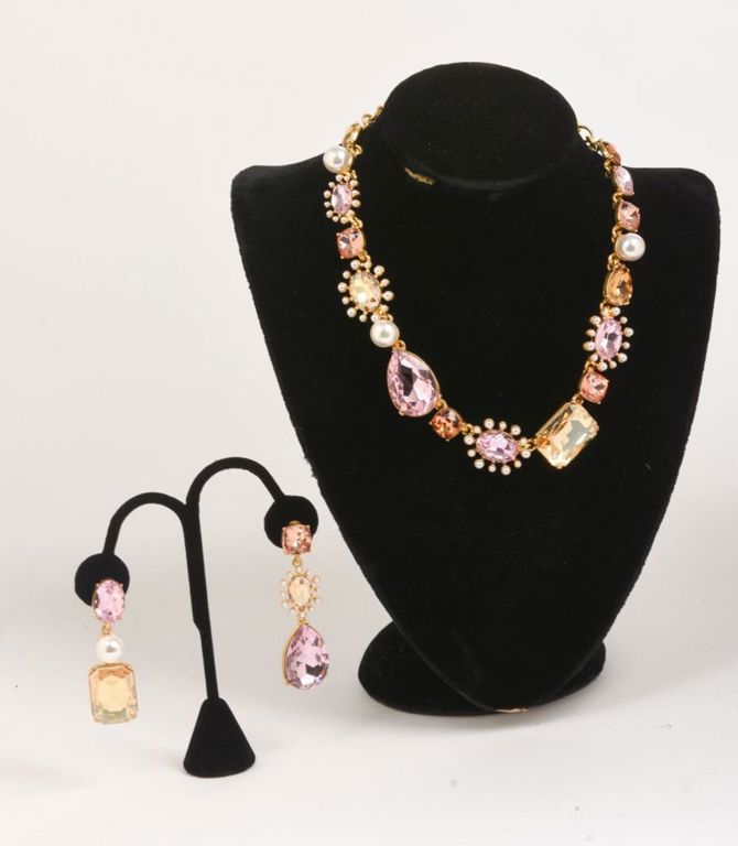 Oscar De La Renta Necklace & Earrings