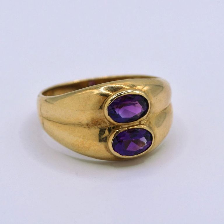14K Yellow Gold Amethyst Ring