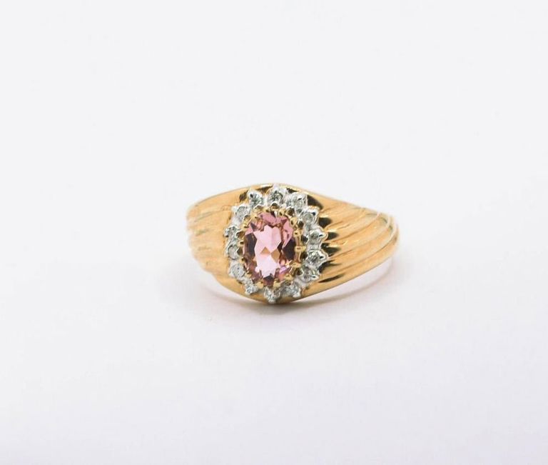 14K Pink Tourmaline & Diamond Ring