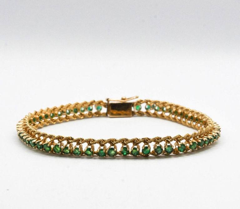14K Emerald Bracelet