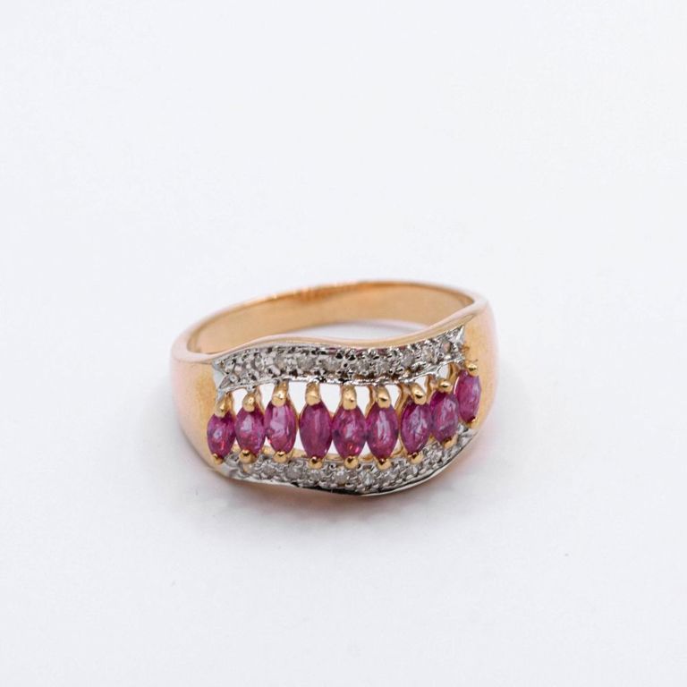 10K Ruby & White Sapphire Ring