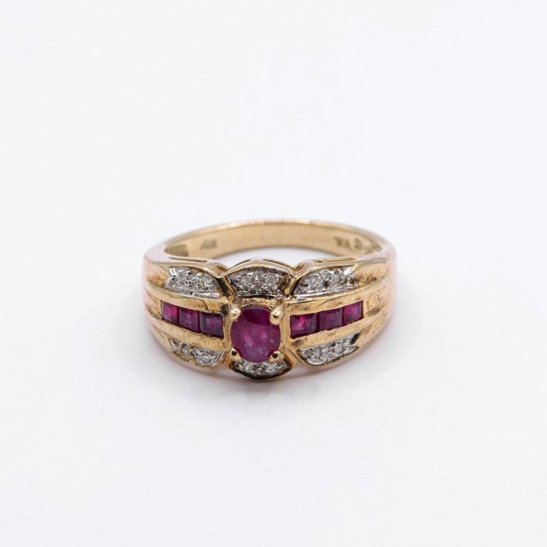14K Ruby & Diamond Ring