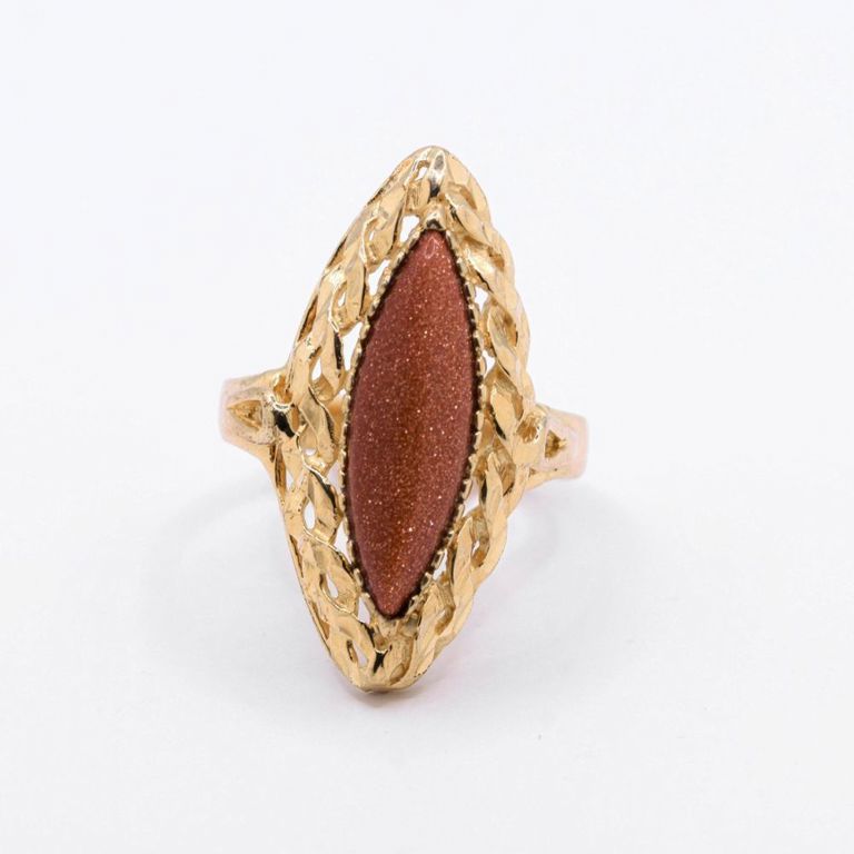 14K Goldstone Ring