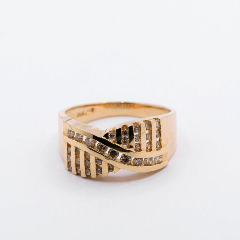 14K Diamond Cluster Ring