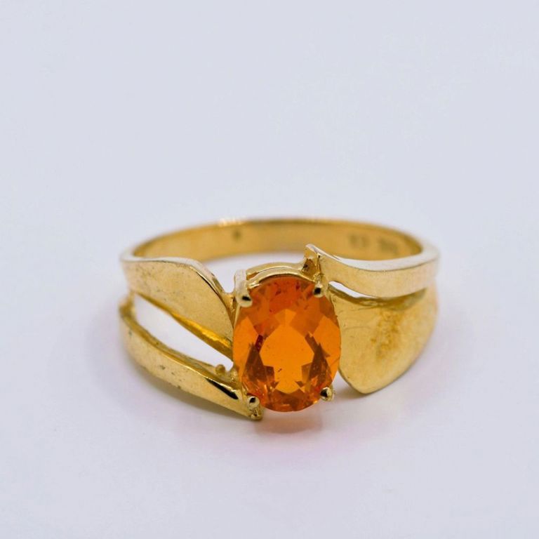 10K Yellow Gold Fire Opal Ring
