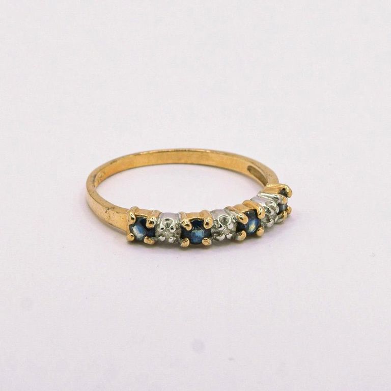 10K Sapphire & Diamond Ring