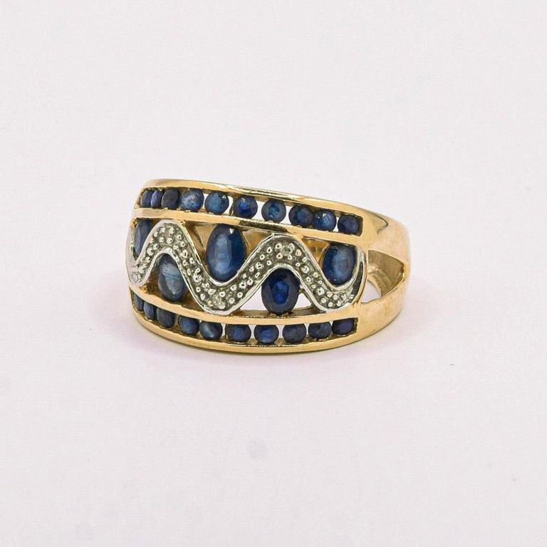 14K Sapphire & Diamond Ring