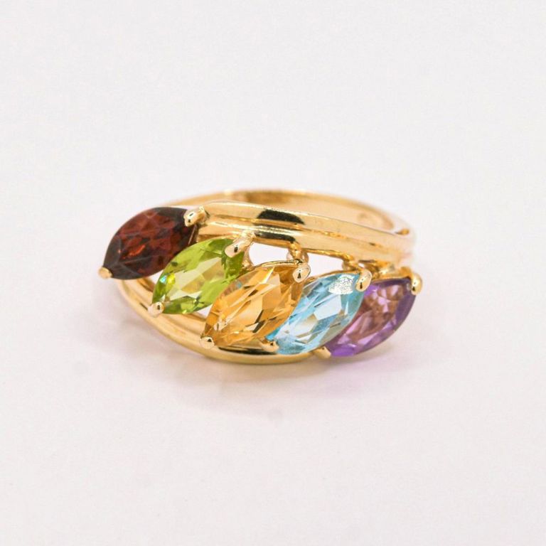 14K Multi Stone Ring