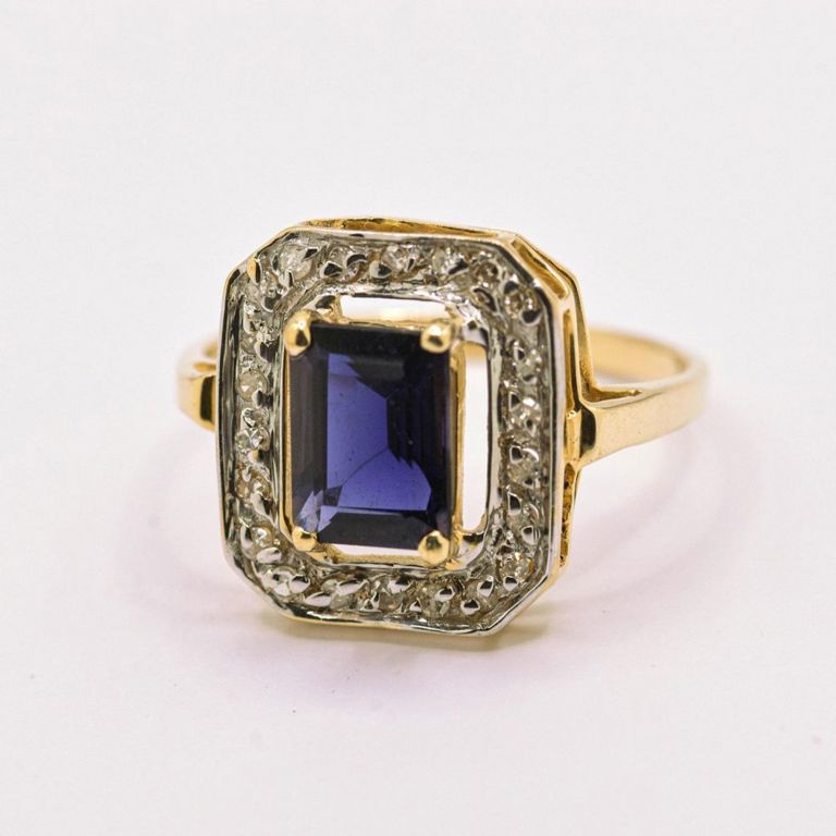 14K Sapphire & Diamond Ring
