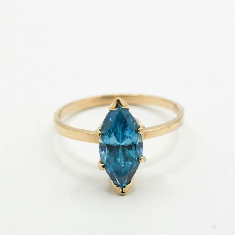 14K Blue Topaz Ring