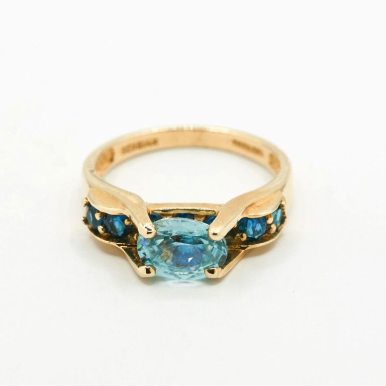 14K Blue Topaz Ring