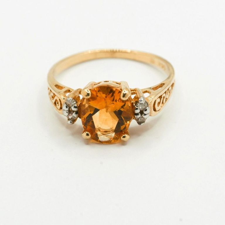 14K Citrine & Diamond Ring