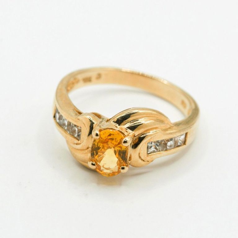 14K Yellow & White Topaz Ring