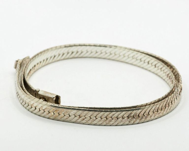 Sterling Silver Herringbone Necklace