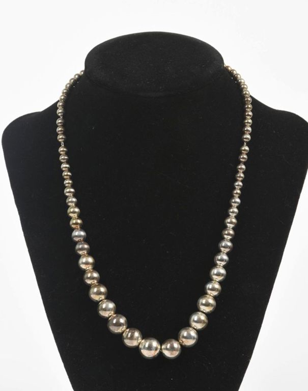 Sterling Silver Round Bead Necklace