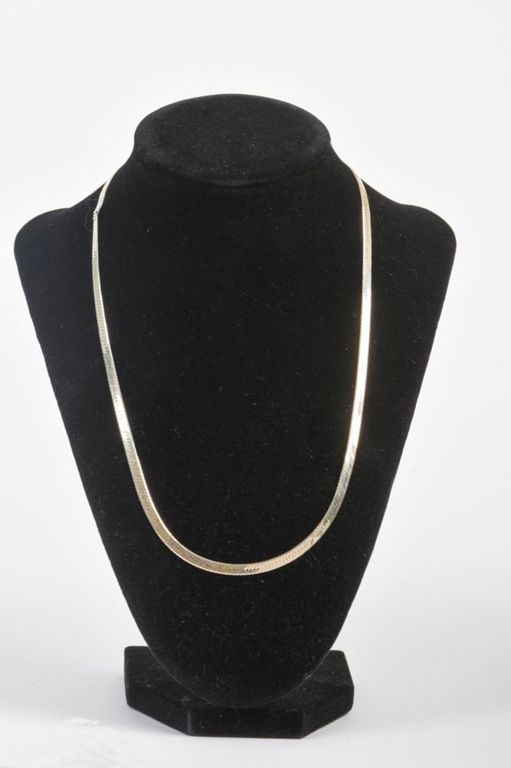 Sterling Silver Herringbone Necklace