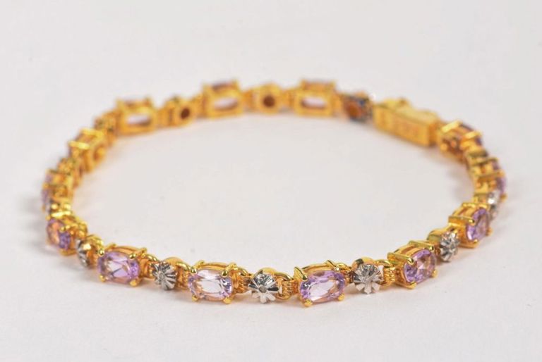 Vermeil Pink Sapphire & Diamond Bracelet