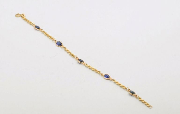 14K Blue Sapphire Bracelet
