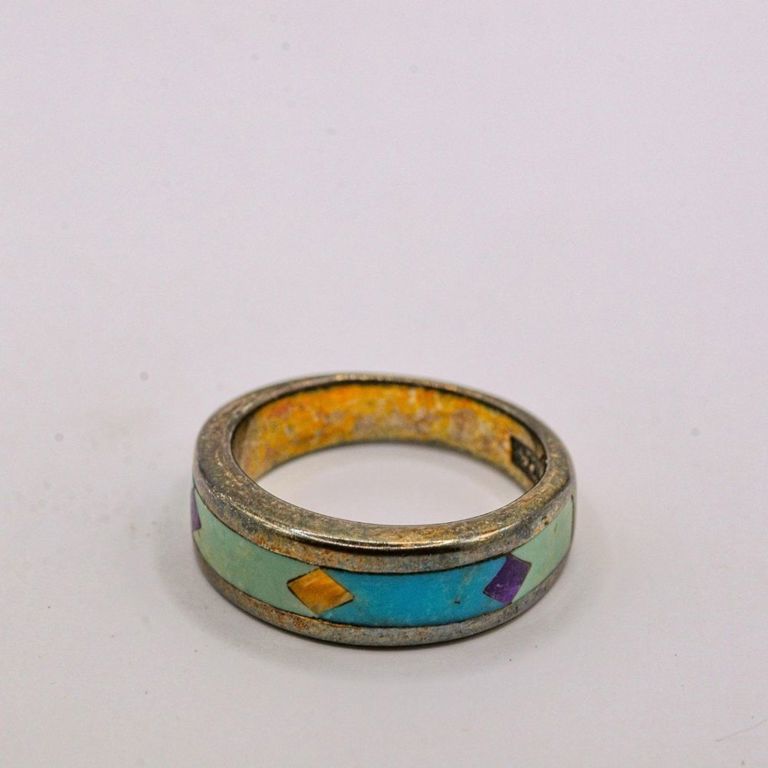 Sterling Silver Multi Gemstone Band