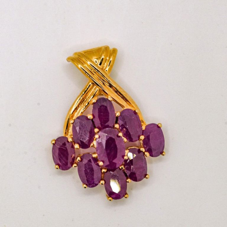 14K Ruby Necklace Slide