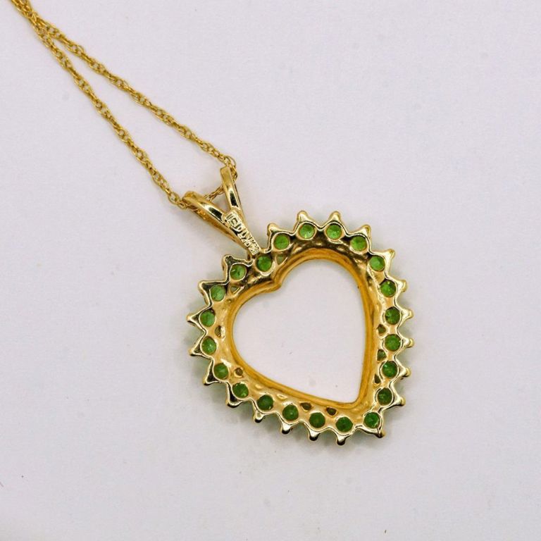 14K Tsavorite Garnet Heart Necklace