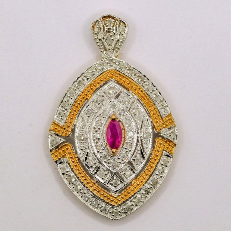 10K Ruby & Diamond Pendant