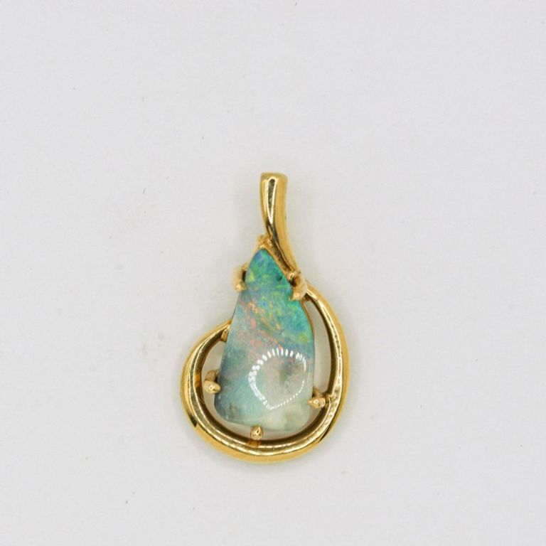 14K Opal Doublet Pendant