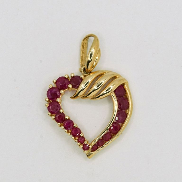 14K Ruby Heart Pendant