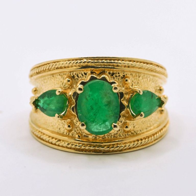 14KY 3 Emerald Ring