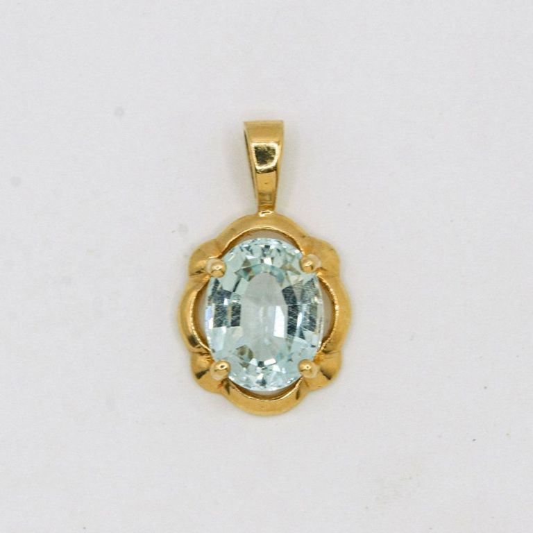 14K Aquamarine Pendant