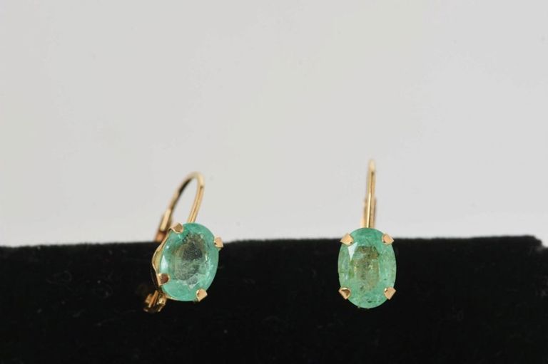 14K Emerald Earrings