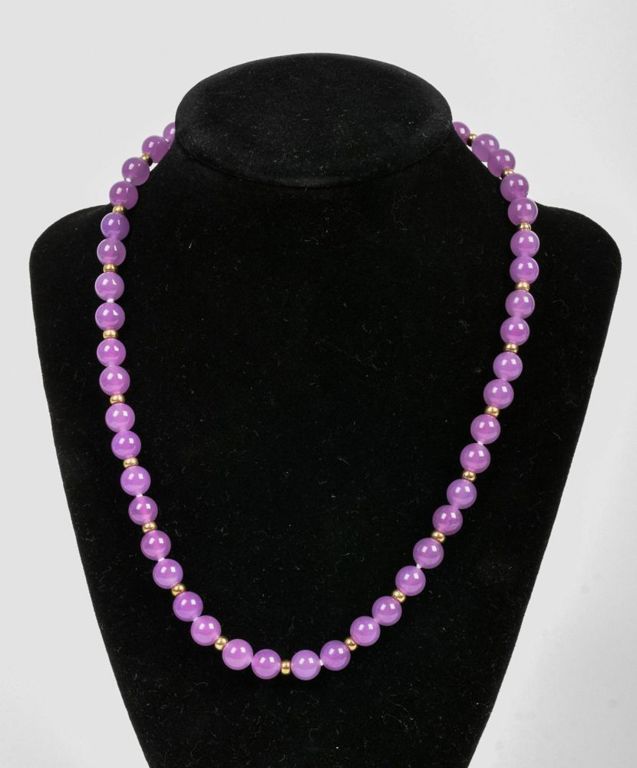 18" Purple Jade Necklace