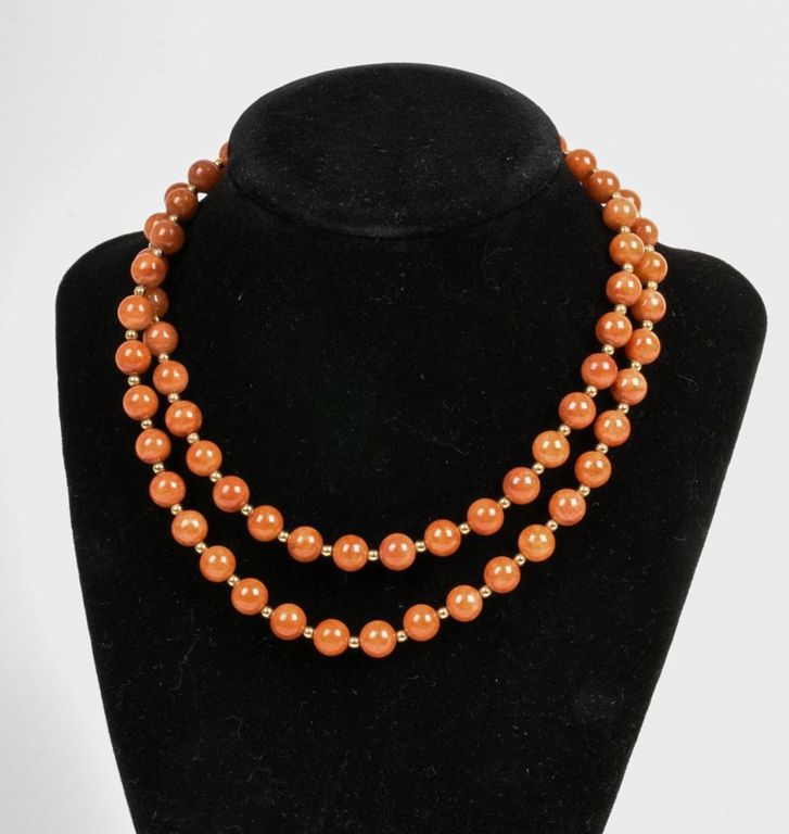 28" Red Jade Necklace