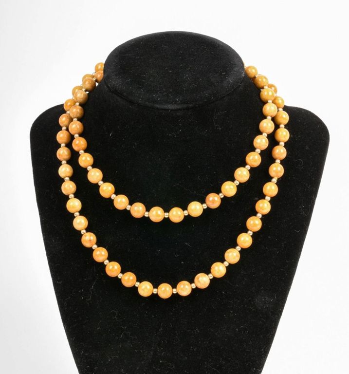 28" Brown Jade Necklace