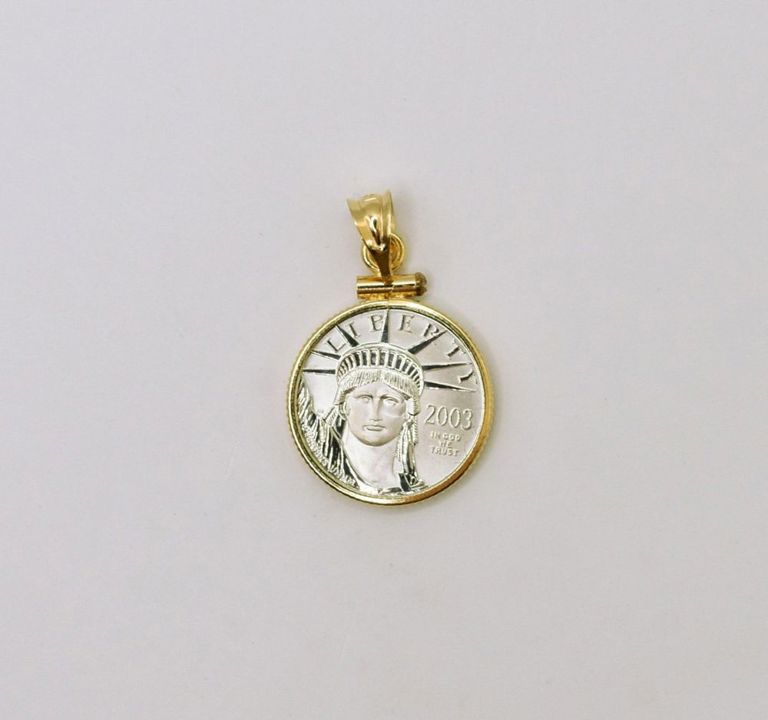Platinum 2003 Statue of Liberty Coin Necklace