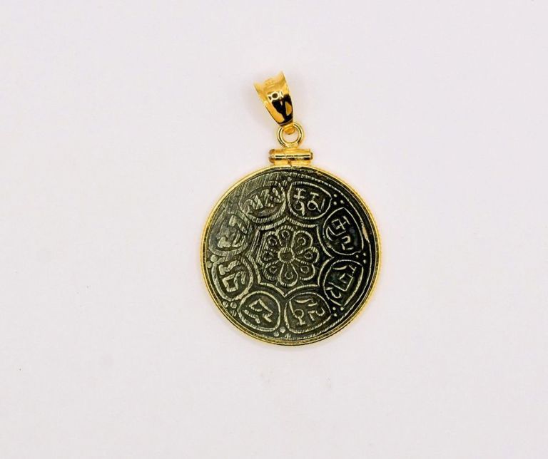 Tibetan Tangka Coin Pendant